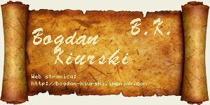 Bogdan Kiurski vizit kartica